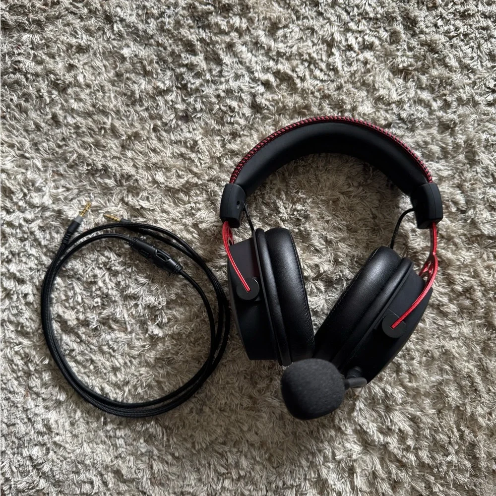 HyperX Cloud Alpha Gaming Headset – Black & Red Wired Headphones with Mic